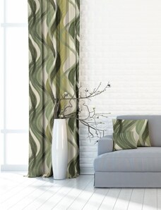 Forbyt, Závěs dekorační nebo látka, OXY Vlny, zelený, 150 cm