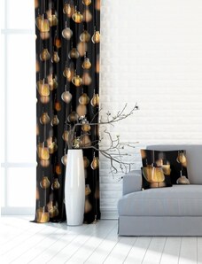 Forbyt, Závěs dekorační nebo látka, OXY Žárovky, černý, 150 cm