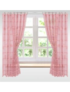 Forbyt Hotová žakárová záclona s řasící stuhou, Mirka, růžová, 300 x 150 cm