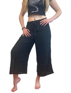 Sale-Kalhoty se širokými nohavicemi B7JN021 - černé