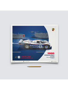 Automobilist Posters | Porsche 962 C - 24h Le Mans - 100th Anniversary - 1986, Classic Edition, 40 x 50 cm