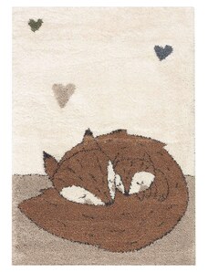 Yellow Tipi Béžový dětský koberec Sleeping Foxes 160 x 230 cm