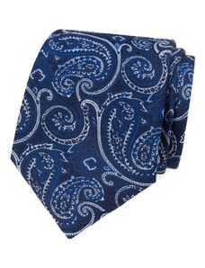 Avantgard Modrá luxusní pánská kravata s výrazným vzorem