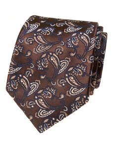 Avantgard Hnědá pánská kravata s výrazným vzorem
