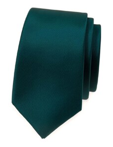 Avantgard Smaragdově zelená matnější luxusní pánská slim kravata