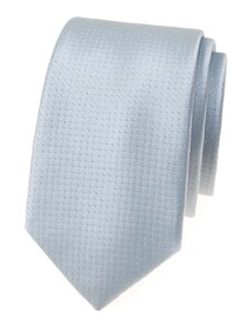 Avantgard Modrá luxusní slim pánská kravata se stříbrnými detaily