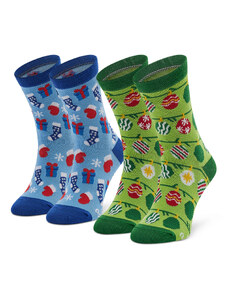 Sada 2 párů dětských vysokých ponožek Rainbow Socks