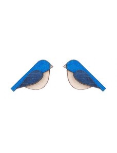 BeWooden Dřevěné náušnice Blue Bird Earrings
