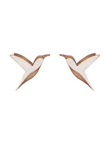 BeWooden Dřevěné náušnice Natural Hummingbird Earrings