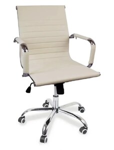 ADK Otočná kancelářská židle DELUXE — ekokůže, krémová