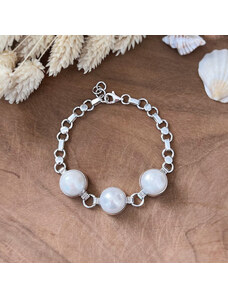 Estemia Stříbrný náramek s perlami - Ag925
