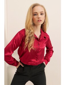 Bigdart 3964 Lightly Flowing Satin Shirt Light Burgundy