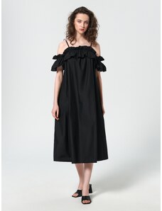 Sinsay - Midi šaty s volány - černá