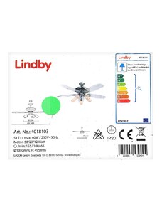 Lindby Lindby - Stropní ventilátor se světlem CEDRIK 5xE14/40W/230V LW0831