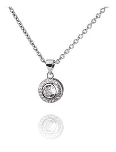 Elegantní stříbrný náhrdelník se zirkony - Meucci SS335N