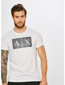 Bavlněné tričko Armani Exchange bílá barva, s potiskem, 8NZTCK Z8H4Z NOS