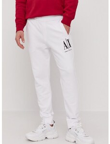 Kalhoty Armani Exchange pánské, bílá barva, hladké, 8NZPPA ZJ1ZZ NOS