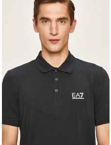 Polo tričko EA7 Emporio Armani pánské, tmavomodrá barva, hladké