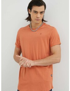 Bavlněné tričko G-Star Raw hnědá barva