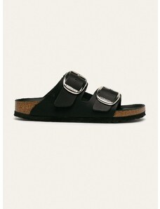 Kožené pantofle Birkenstock Arizona Big Buckle dámské, černá barva