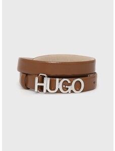 Kožený pásek Hugo dámský, hnědá barva