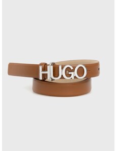 Kožený pásek Hugo dámský, hnědá barva