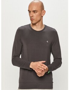 Tričko s dlouhým rukávem Calvin Klein Underwear šedá barva, hladké