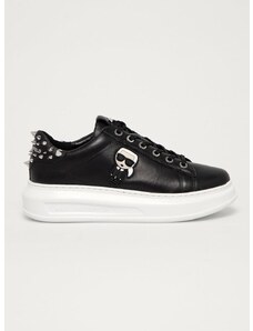 Kožené boty Karl Lagerfeld KAPRI černá barva, na platformě