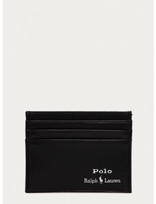 Kožená peněženka Polo Ralph Lauren pánská, černá barva