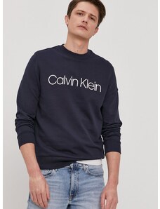 Mikina Calvin Klein pánská, tmavomodrá barva, s potiskem, K10K104059