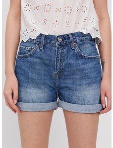 Džínové šortky Pepe Jeans dámské, hladké, medium waist