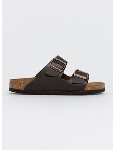 Kožené pantofle Birkenstock dámské, hnědá barva, 51103-Dunkelbrau