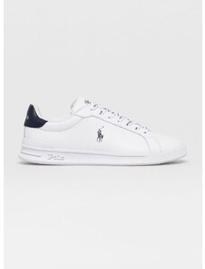 Kožené boty Polo Ralph Lauren bílá barva