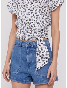 Kraťasy Pepe Jeans ADELINE dámské, hladké, high waist