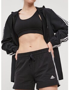 Kraťasy adidas GM5523 dámské, černá barva, hladké, medium waist