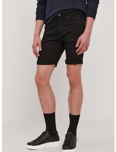 Džínové šortky Selected Homme pánské, černá barva