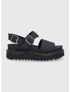 Kožené sandály Dr. Martens Voss dámské, černá barva, na platformě, DM24233001.Voss-Black