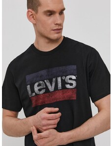 Tričko Levi's pánské, černá barva, s potiskem, 39636.0050-Blacks