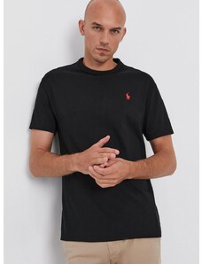 Tričko Polo Ralph Lauren pánské, černá barva, hladké, 710811284001