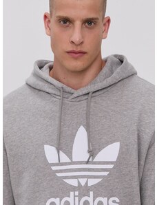 Bavlněná mikina adidas Originals H06669 pánská, šedá barva, s potiskem, H06669-MGREY/WHT