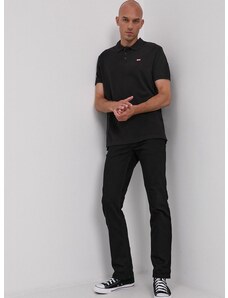 Polo tričko Levi's pánské, černá barva, hladké, 35883.0007-Blacks