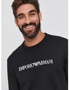 Mikina Emporio Armani pánská, černá barva, s potiskem, 8N1MR6 1JRIZ