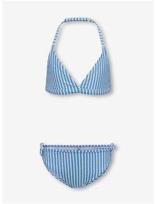 Modré holčičí dvoudílné pruhované plavky ONLY Kitty - Holky