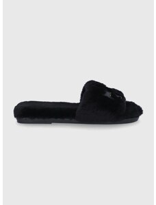 Kožené papuče Tory Burch černá barva
