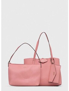 Oboustranná kabelka Guess ECO BRENTON růžová barva, HWEVG8 39023