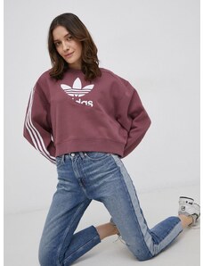 Mikina adidas Originals Adicolor dámská, fialová barva, hladká, HC4620-QUICRI