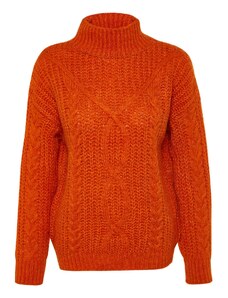 Trendyol Orange Soft Textured High Neck Knitwear Sweater