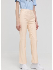 Kalhoty Pinko dámské, béžová barva, jednoduché, high waist