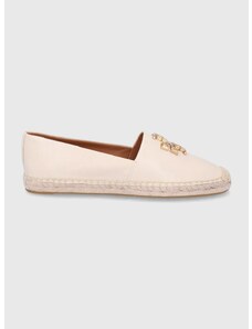 Kožené espadrilky Tory Burch Eleanor Espadrille béžová barva