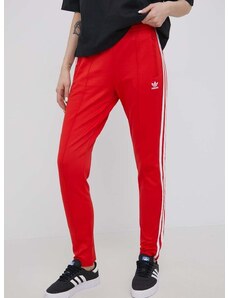 Kalhoty adidas Originals HF1992 dámské, červená barva, s aplikací, HF1992-VIVRED